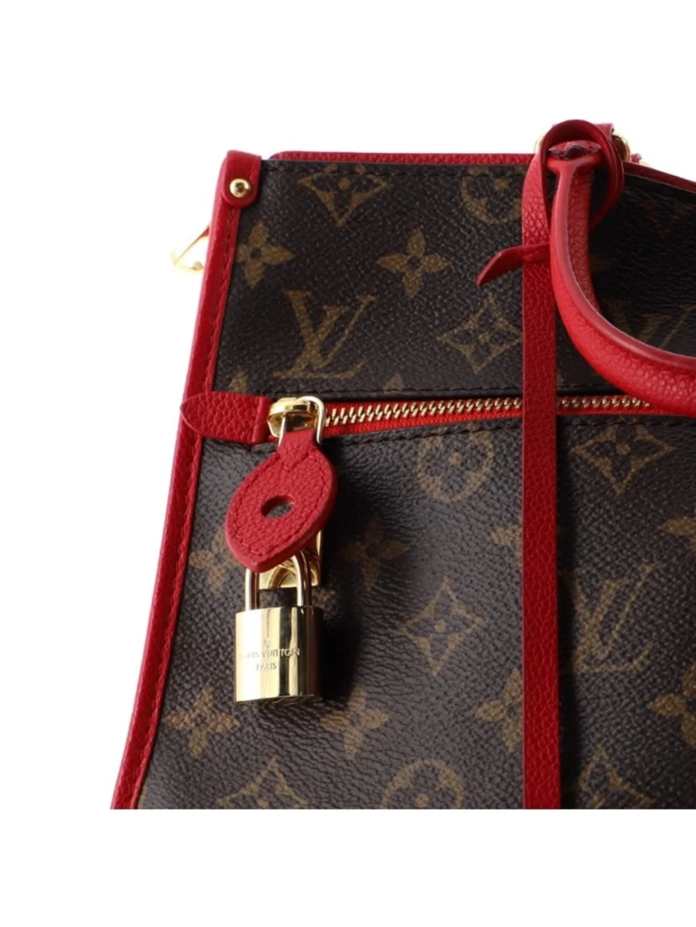 Louis Vuitton Monogram Shoulder Bag with Red Trim